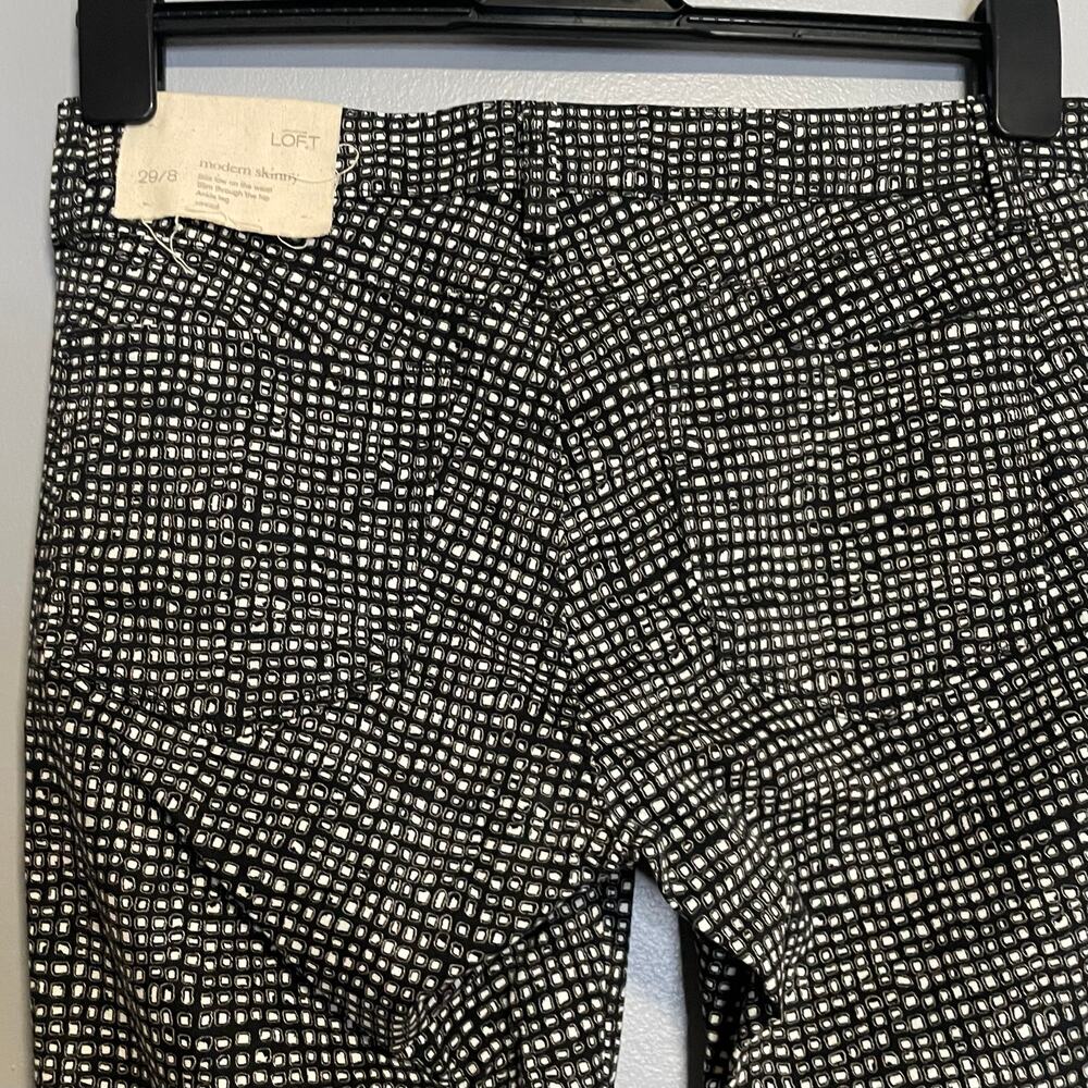 LOFT Black White Modern Skinny Leg Dress Pants NEW 29/8 - Picture 6 of 6